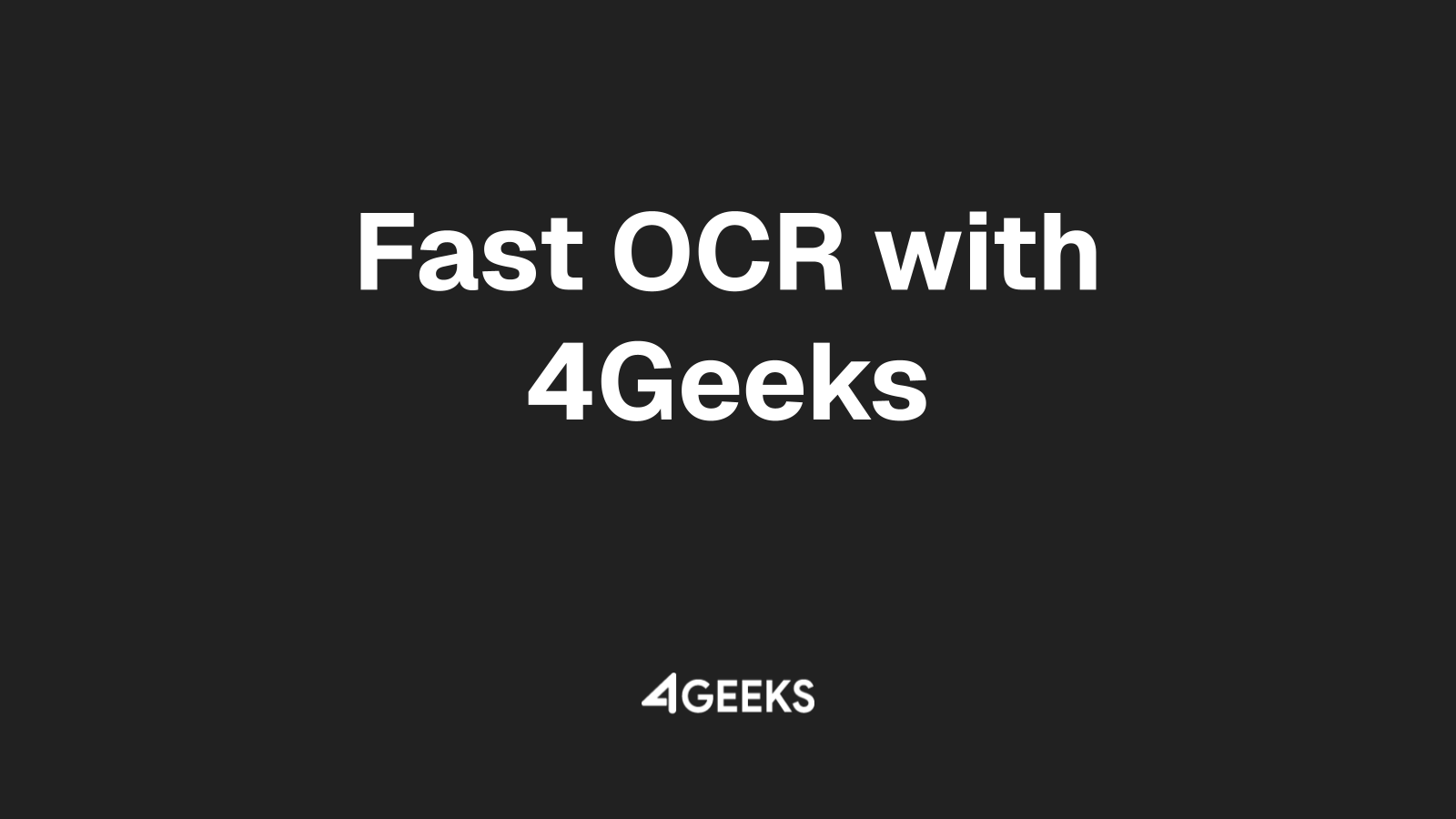Digitize and Understand Your Documents Faster with 4Geeks' Computer Vision OCR